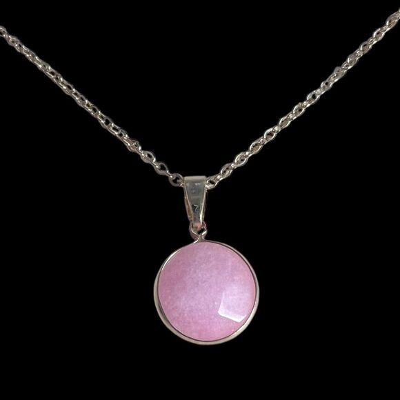 Sanctuary Project’s Round Rose Quartz Serenity Gold Tone Chain Necklace - Picture 2 of 4
